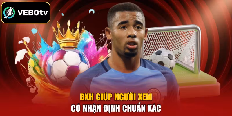 BXH giúp người xem có nhận định chuẩn xác